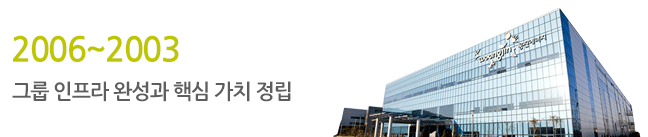 2003년부터 2006년 그룹 인프라 완성과 핵심 가치 정립
